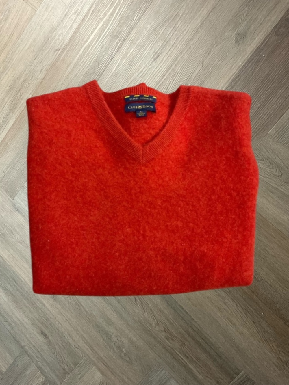 Club Room Estate Cashmere V Neck Sweater Womens Medium/Large‎ Rust Orange Classy